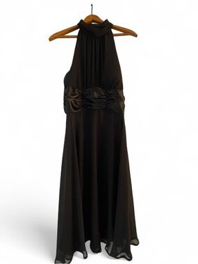 Connected Apparel Women's 10 Black Sheer High Neck Cocktail Prom Party Dress